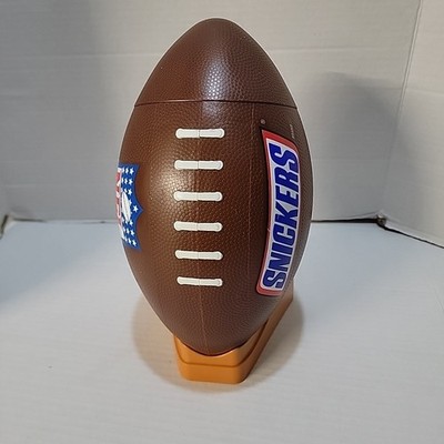 Vintage 2003 SNICKERS NFL Football  Snack Candy Bowl w Kicking Tee Stand & Lid