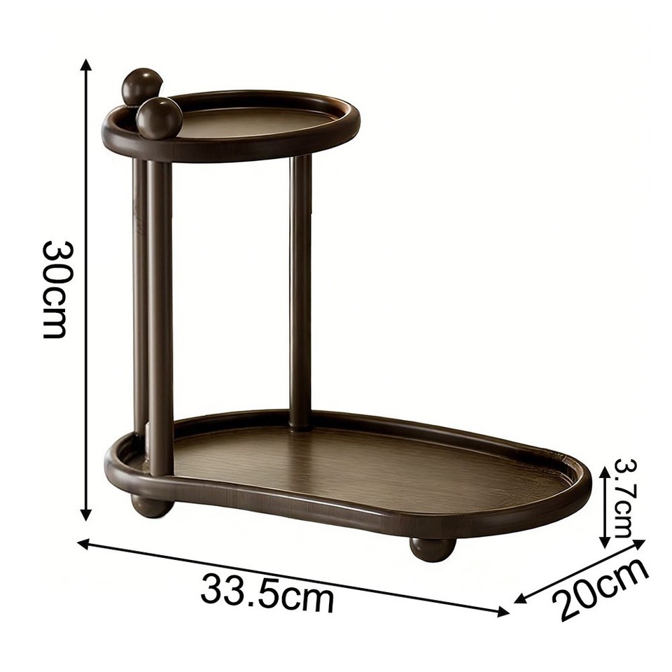 Two Tier Coffee Rack Double Tier Storage Rack for Coffee Station or Bathroom 33.5x30x20cm ...