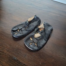 Antique Victorian Black Patent Leather Mary Jane Baby Shoes Historical Booties