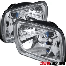 H6014/H6052/H6054 7x6 Sealed Beam Crystal Chrome Clear Headlights+H4 Bulbs