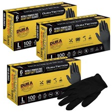 HD Black Nitrile Disposable Gloves, Box of 100, Size Large, 6 Mil - Latex Fre...