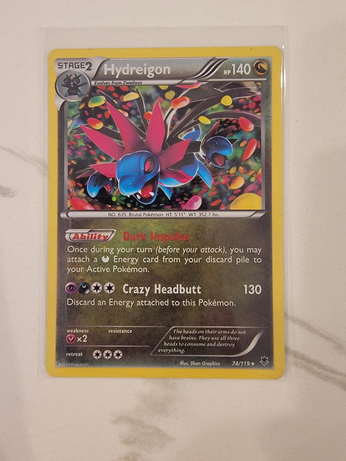 Hydreigon 74/119 COSMOS HOLO- Phantom Forces - Pokemon Card - NM