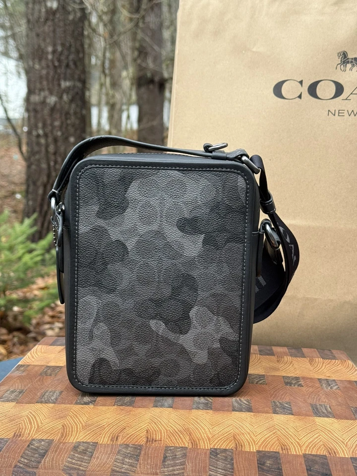 Bandolera Coach Sullivan nueva con etiquetas con estampado de camuflaje exclusivo CAO74 Gunmetal/Gris Multi Foto 4 de 4