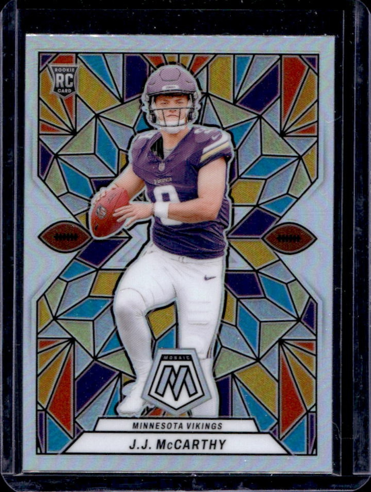 2024 Panini Mosaic JJ McCarthy Stained Glass RC Rookie #SG-23 Vikings