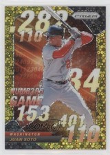 2020 Panini Prizm Numbers Game Quick Pitch Gold Donut Circle 6/10 Juan Soto nd3