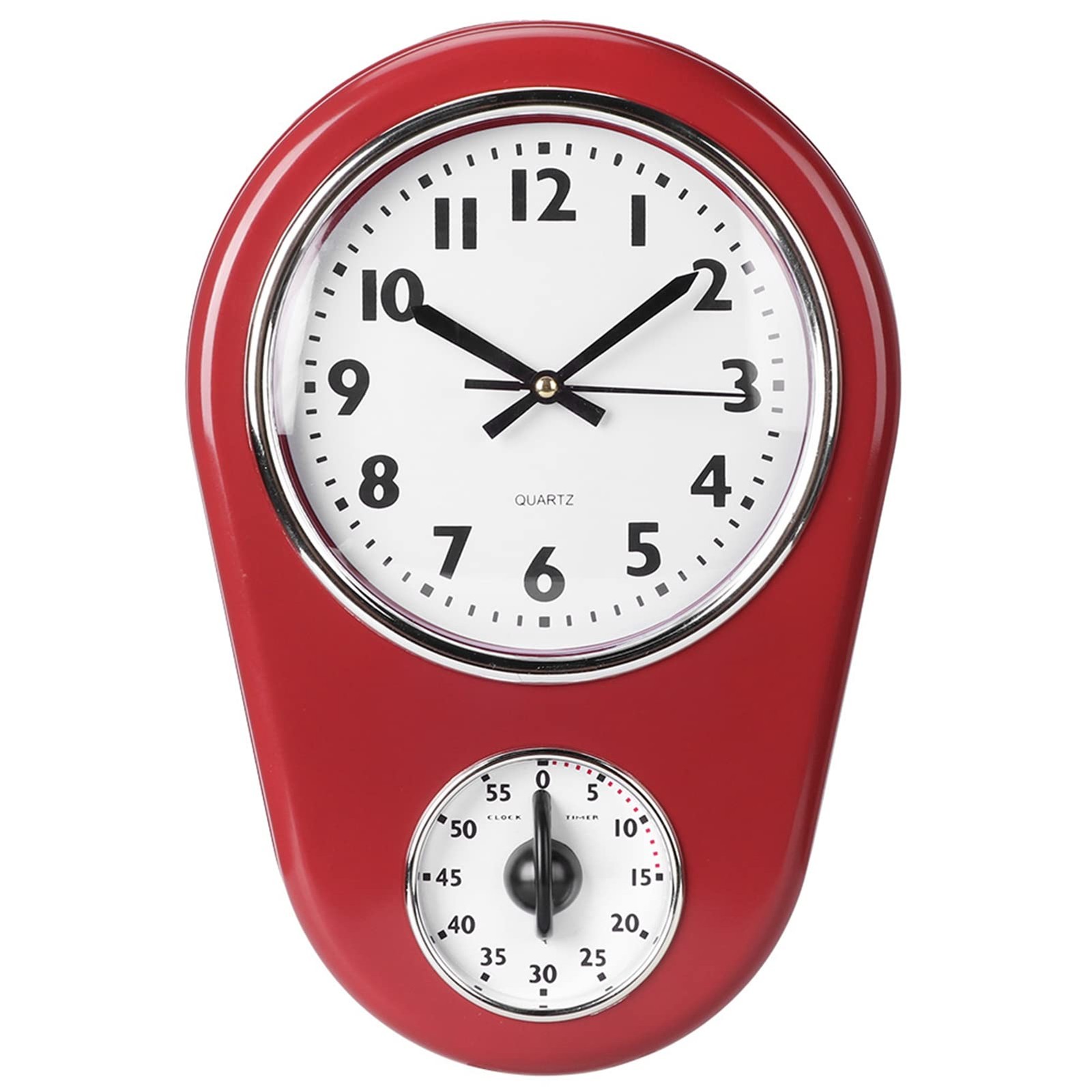 Retro Wall Clock, Vintage Kitchen Clocks, Hanging Clock Home Kitchen Timer Room