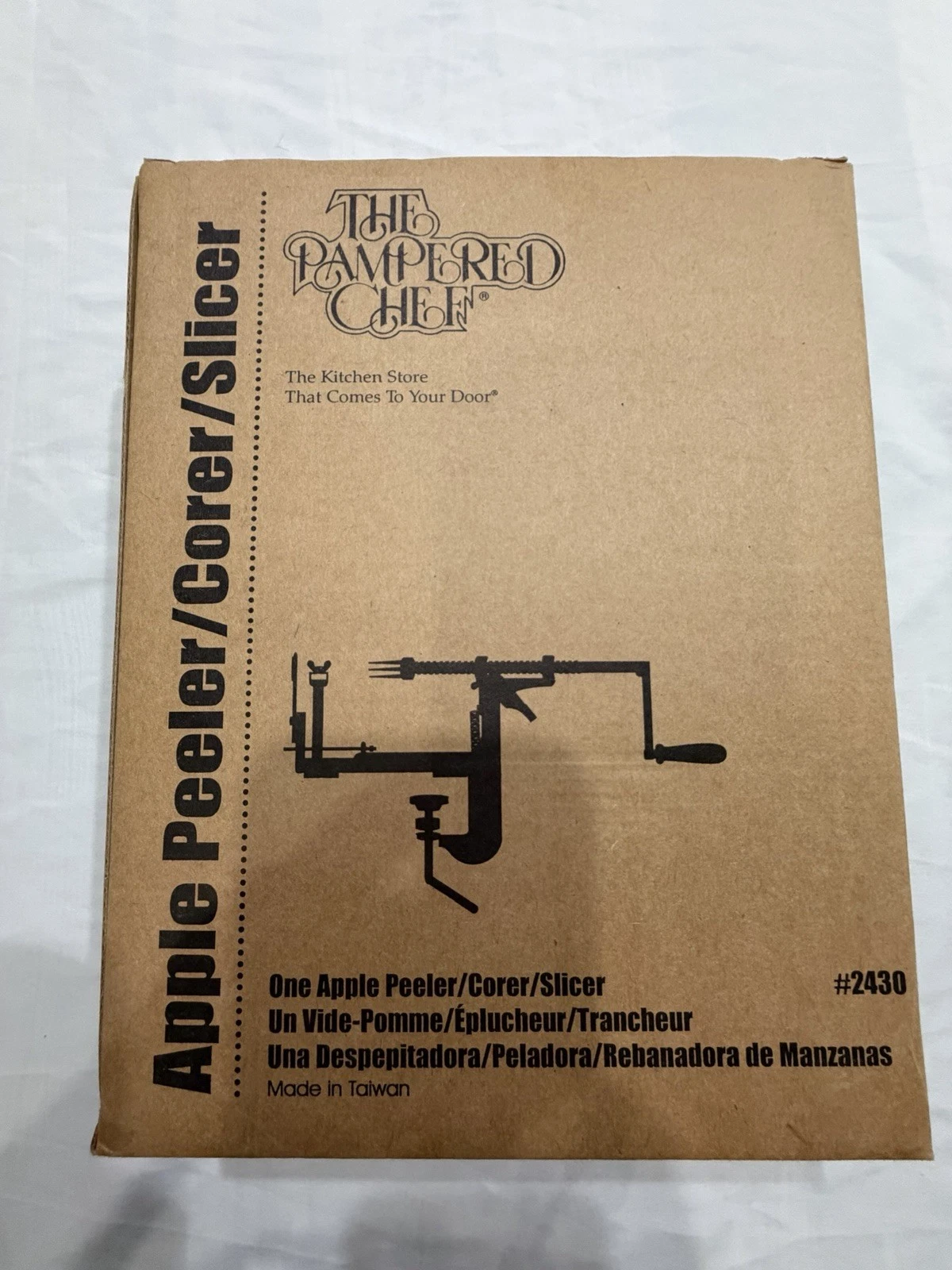 Pampered Chef Apple Peeler/Corer/Slicer Model 2430 Silver Red Metal Manual
Opens in a new window or