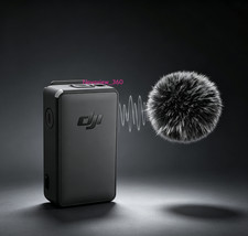 DJI Wireless Microphone Transmitter with Furry Windshield For DJI Pocket 2 Vlog