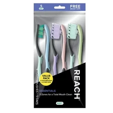 Reach Essentials Toothbrush with Caps, 6 Count