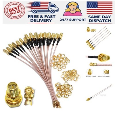 Versatile 5PCS 6-Inch Pink Coaxial Cables: U.FL to RP-SMA Female Connection