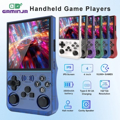 Handheld retro game console with 15,000 built-in games, 4'' IPS display