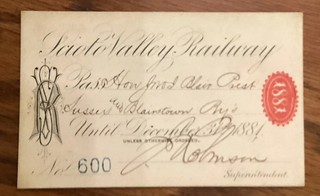 1881 Scioto Valley Railway issued to J. I. Blair A true robber baron.