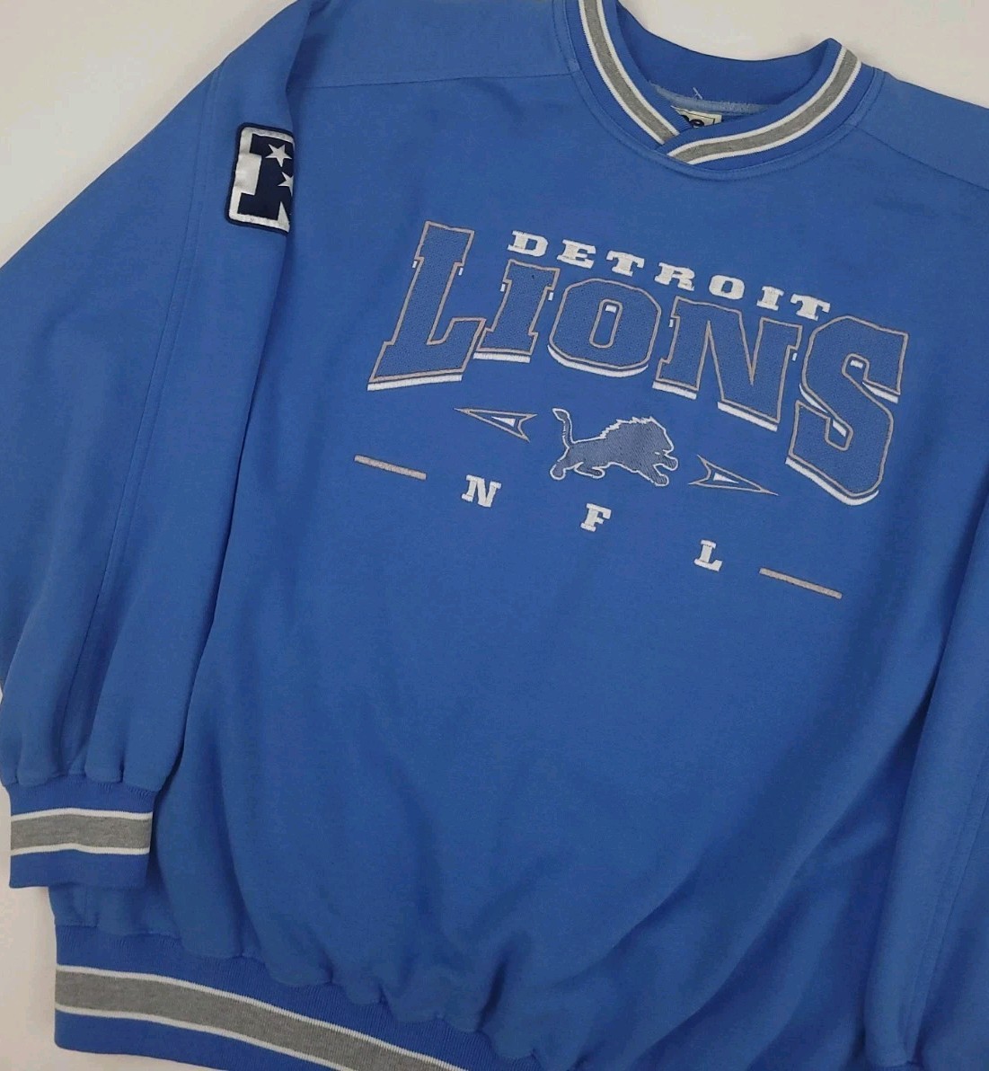 Vintage 90s Detroit Lions Lee Sport Embroidered Sweatshirt NFL Nutmeg Rare XL image 2