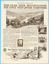 1917 Atlantic Refining Co Pennsylvania Juniata County Dingmans Falls Pike Co Ad
