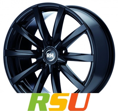 RH Alurad GT schwarz glanz lackiert 8x17'' ET45 LK5 108 ML 72.6 Alufelgen 17 Zoll