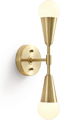 Vicky 2 Light Cone Socket Wall Sconce - Mid Century Modern Fixture for Wall & Ce