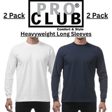 Mancozy Men's 2-Pack Long Sleeve Crewneck T-Shirts - Soft, Fitted, Cotton Blend (Large)