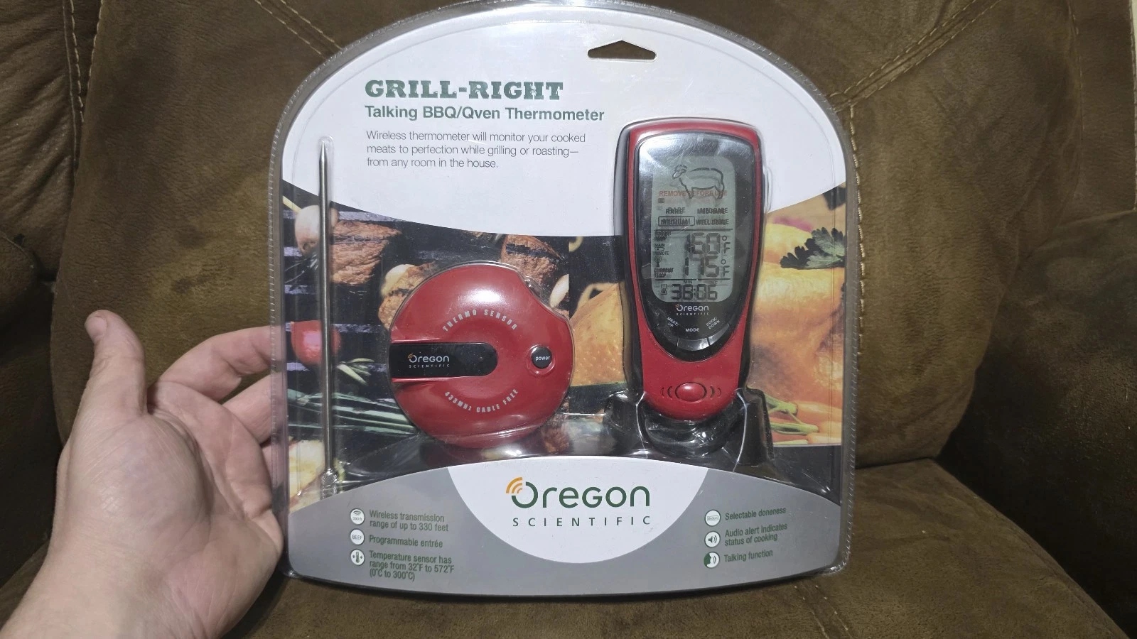 NEW SEALED Oregon Scientific Talking BBQ Oven Thermometer Red GRILL RIGHT AW131
Opens in a new windo