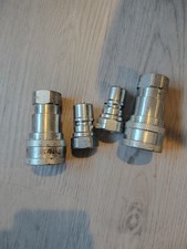2 Sets of 3/8" ISO B HNV38F Quick Disconnect Hydraulic Couplings / Couplers read