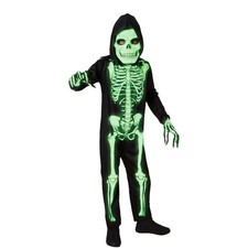 Skeleton Costume Toddler 8-10 Black New Glow-in-the-Dark Halloween Jumpsuit