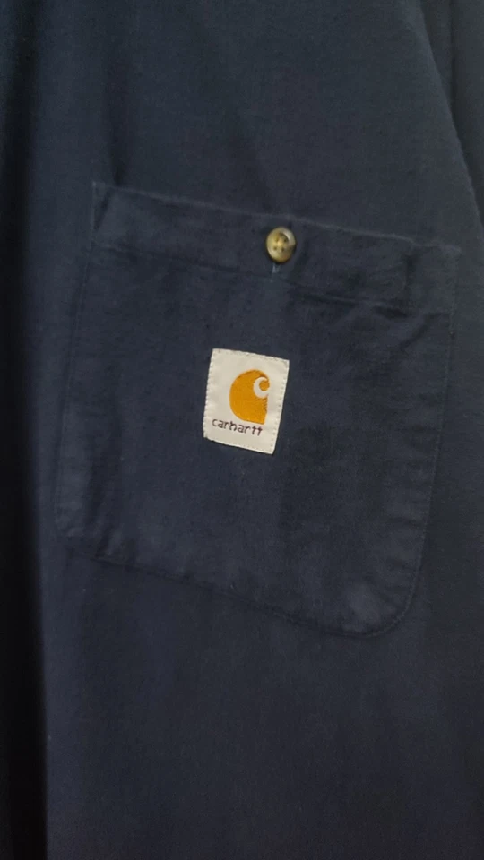 Carhartt Formal Shirt – Rare Navy Blue (Size L) - Image 3 of 4