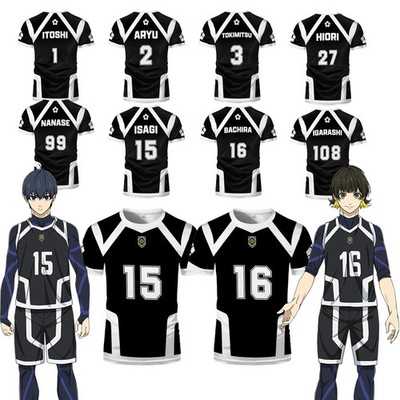 Maillot Blue Lock Bachira T-shirt Blue Lock Anime - Col Rond Manches Courtes - Unisexe - Design Bastard Munchen Football T-shirts à Manches Courtes Homme
