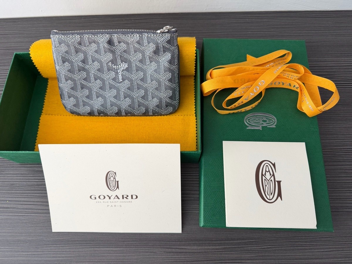 Authentic Brand NEW GOYARD Senat GREY Mini Pouch Zipper Wallet +