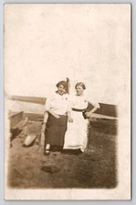 RPPC Two Edwardian Women On Farm Photo North Dakota Family c1910 Postcard J44