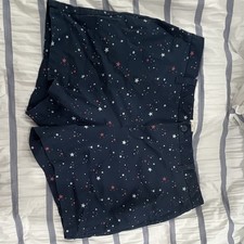 Magellan Outdoors Womens Blue Star Chino Shorts Flat Front Twill Stretch SZ16