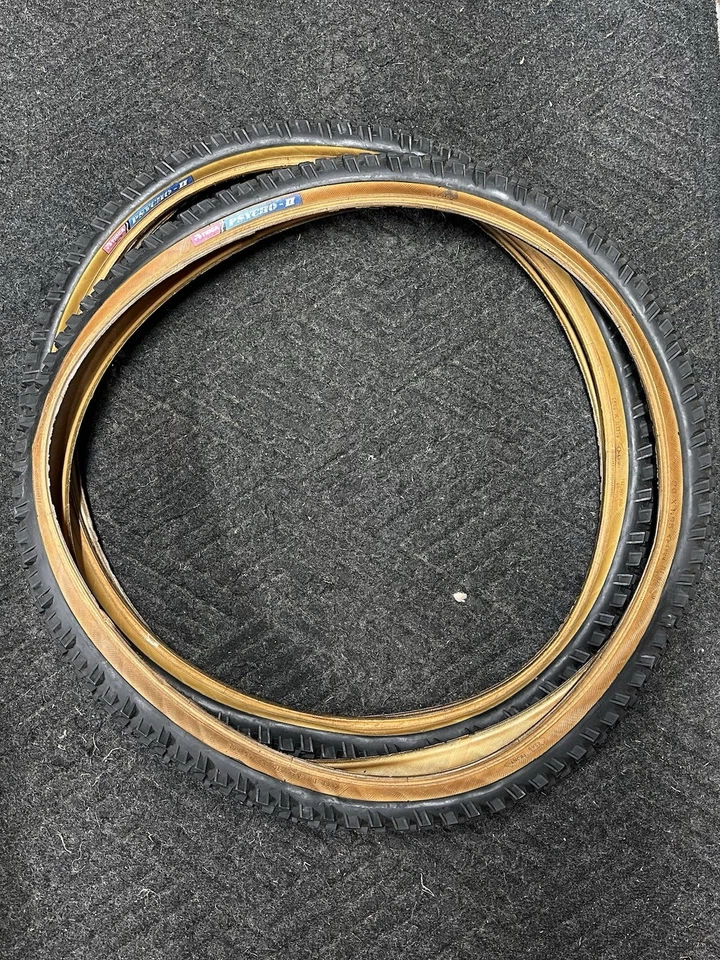 Tioga Psycho II 26x1.95 Vintage Tanwall Knobby Mountain Bike Pneus Conjunto de 2 - Imagem 2 de 3