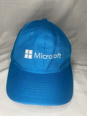 Microsoft Hat Cap Strap Back Adult One Size Blue 100% Cotton YouthSpark Camper