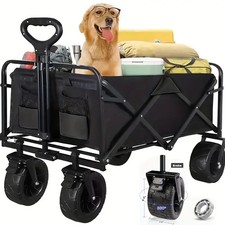 Folding Beach Camping Garden Trolley Cart Heavy Duty Festival Pull Along Wagon