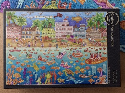 Puzzle 1000 Teile, Grafika Art Collection,  Tropical Swimm Party, Comic Puzzle 