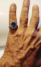 Lab Created Blue Topaz Sterling Silver Ring Size 8.5 Jewelry