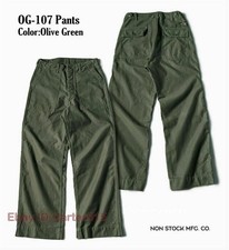 NON STOCK OG-107 Fatigue Utility Pants Military Baker Trousers Sateen Army Green