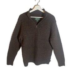 Woolrich Wool Blend Sweater Men's M Brown Vintage Knitted Pullover Minimalist