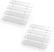 Acrylic Display Riser Stand Shelf Clear 4 Tier Cupcake Stand Perfume Display ...