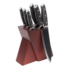 Kitchen HQ 7-piece Wavy Edge Nonstick Knife Block Set