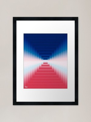 Gerahmtes Wandbild rechteckiger Farbverlauf Pri Poster Leinwanddruck Bild