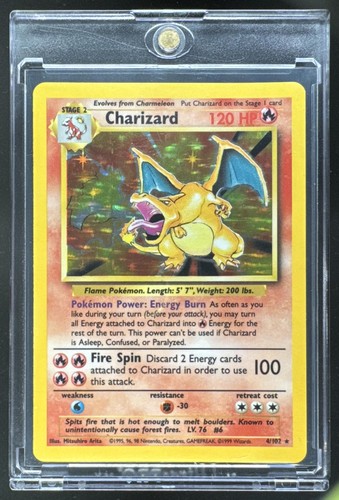 1999 Pokemon Base Set Unlimited Charizard 4/102 NM/LP PKL