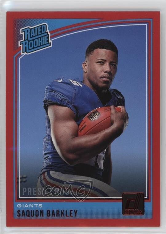 2018 Panini Donruss Rated Press Proof Red Saquon Barkley #306 Rookie RC 1hy9