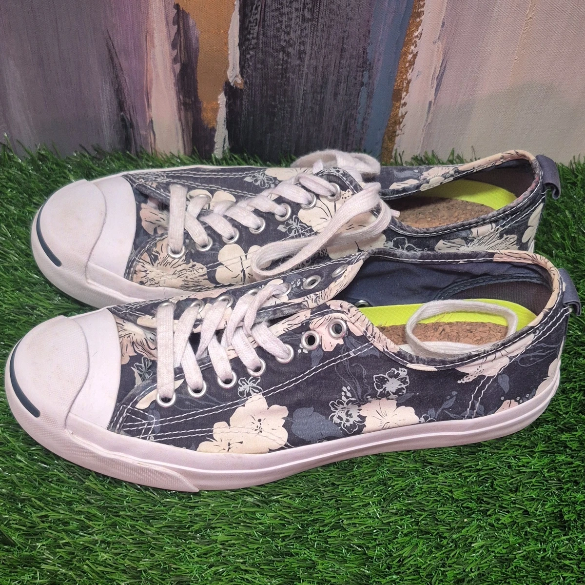 Converse Jack Purcell Floral Lace-Up Low Top Sneaker grau/weiß 151467C