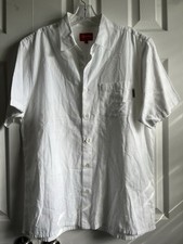 Supreme Men s White Short Sleeve Button Up Size Large 100 Cotton Graffiti Patch