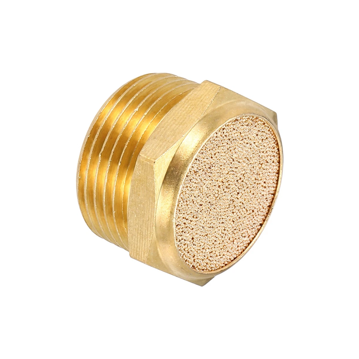 Milton Breather Vent Pneumatic Muffler, 1” MNPT - 40 Micron Sintered Bronze Silencer/Diffuse Air And Noise Reducer At - View #3