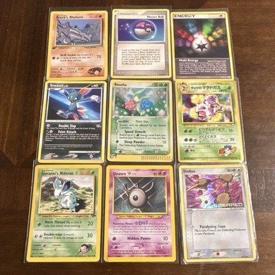Pokémon TCG Nintendo 9 Card Lot Brock's Rhyhorn, Sneasel, Roselia