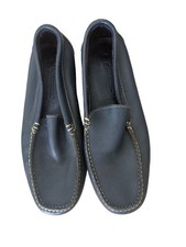 Makellose Greenfield handgefertigte dunkelgraue Herren-Lederslipper Halbschuhe UK 11