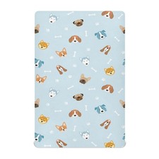 Dog Blue Footprint Bone Fitted Crib Sheets Stretchy Portable Playard Sheets f...