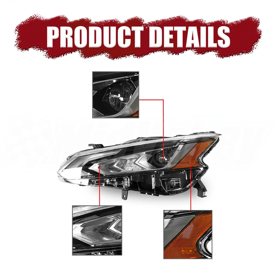 Fits 2019 2020 2021 Nissan Altima For Headlight Assembly LED Left Driver Side Foto 2 de 4