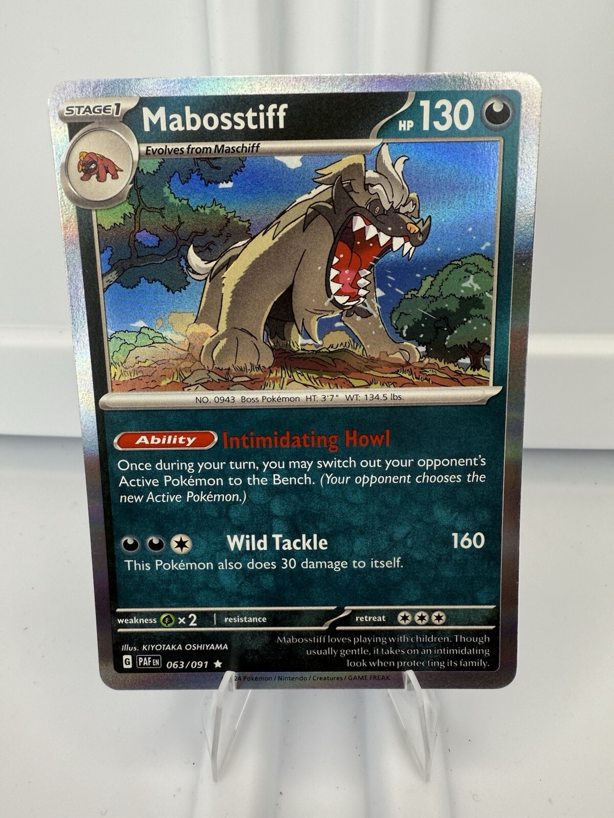 Pokemon - Mabosstiff - 063/091 - Paldean Fates - Holo Rare - NM/M - NEW