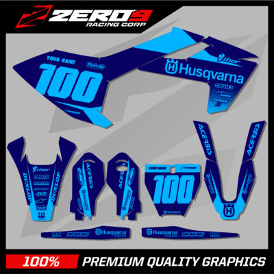Custom MX Graphics Kit: HUSQVARNA Motocross Graphics TC85 BLOCK BLU/BLU